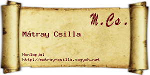 Mátray Csilla névjegykártya