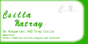 csilla matray business card